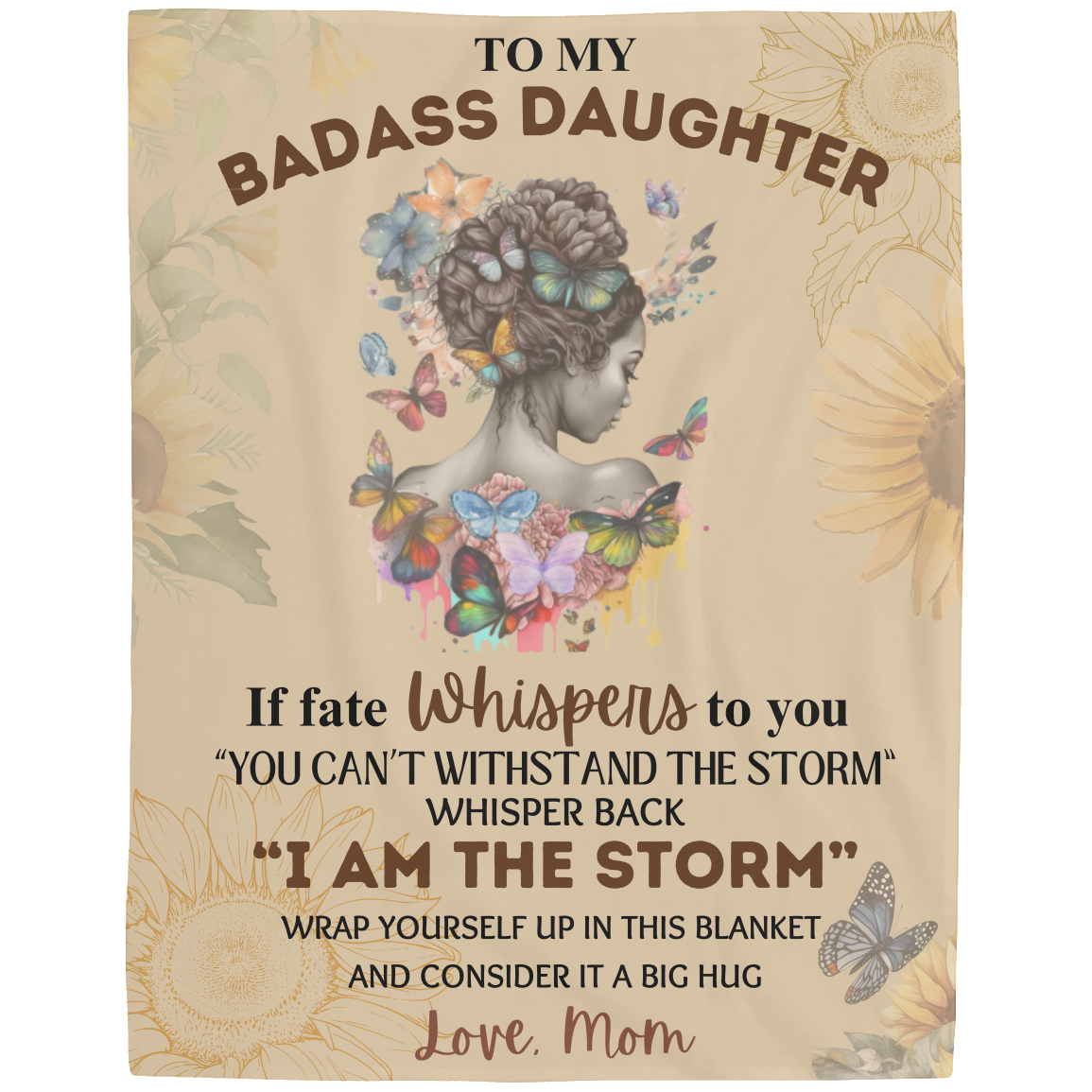 To My Badass Daughter Blanket | Throw Blanket from Mom and Dad