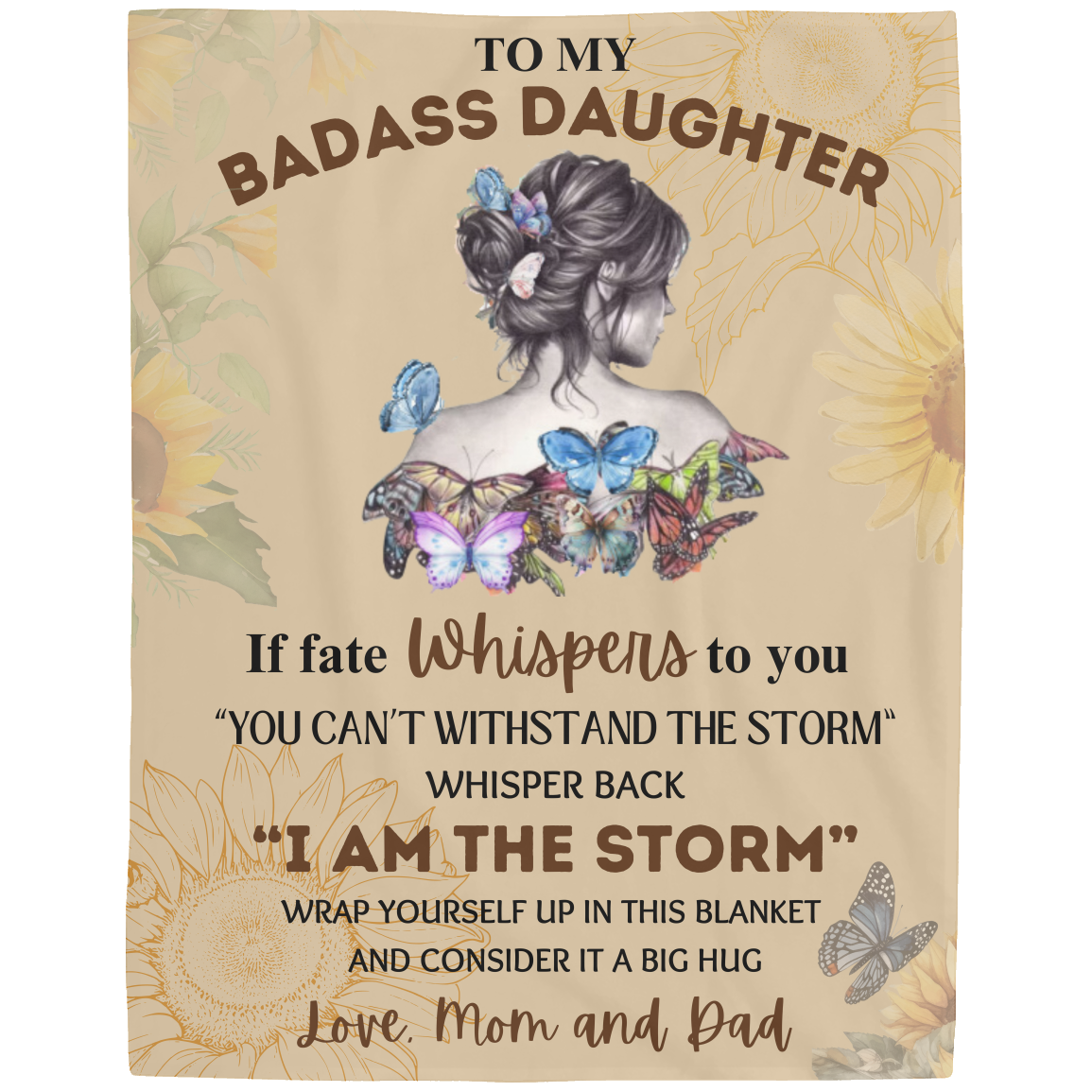 To My Badass Daughter Blanket | Throw Blanket from Mom and Dad