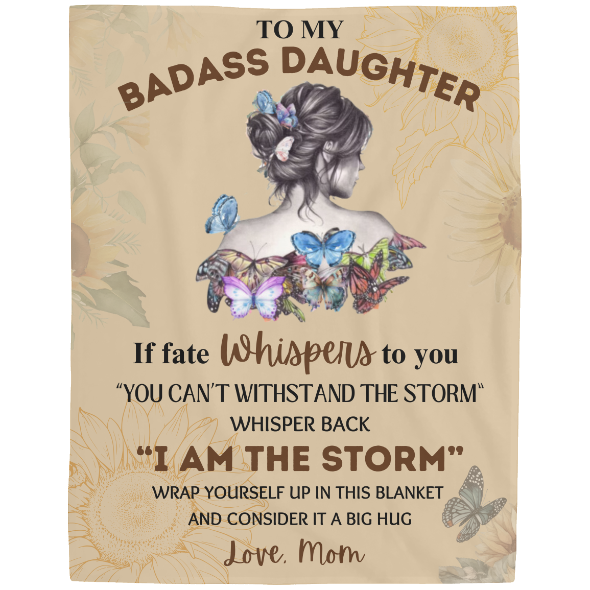 To My Badass Daughter Blanket | Throw Blanket from Mom and Dad
